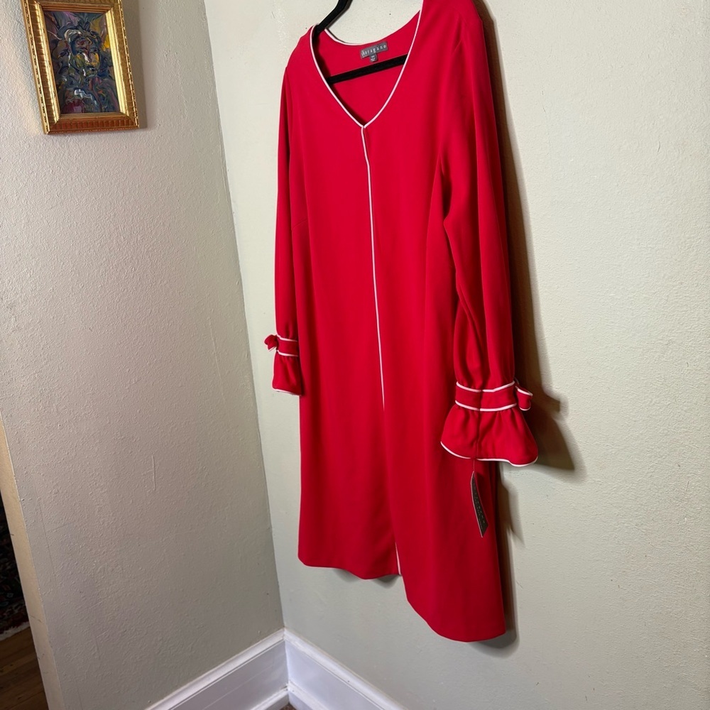 NWT Sharaga'no Red Dress with White Accents 18W - Picture 2 of 8